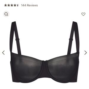 SKIMS Women's Mesh Underwire Bra Size 34DDD Black